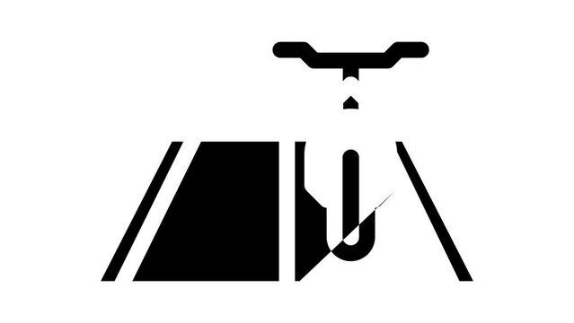 road riding on bicycle glyph icon animation