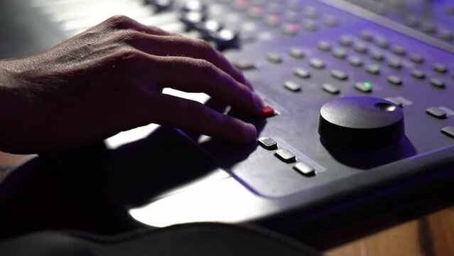 Mixer Console Producer pressing Record 3