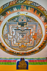Chorten interior ceiling artwork of Tibetan Mongolian Buddhist 