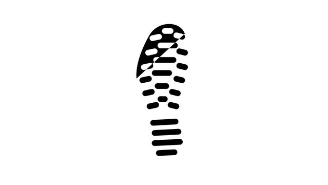 footprint shoe glyph icon animation
