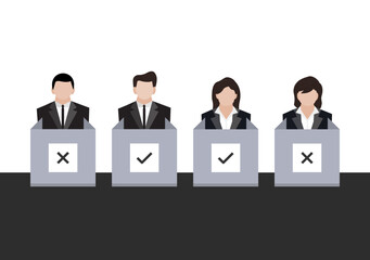 team voters at polling station vector ep23