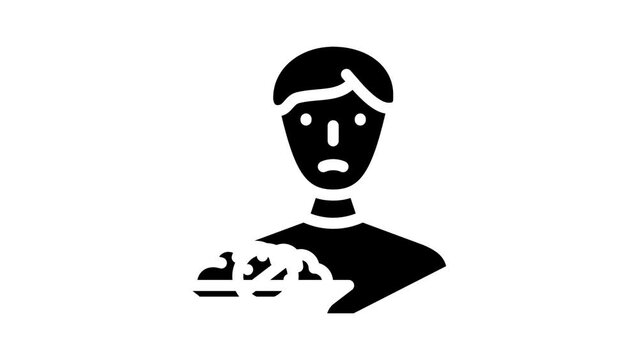 refusal to eat glyph icon animation