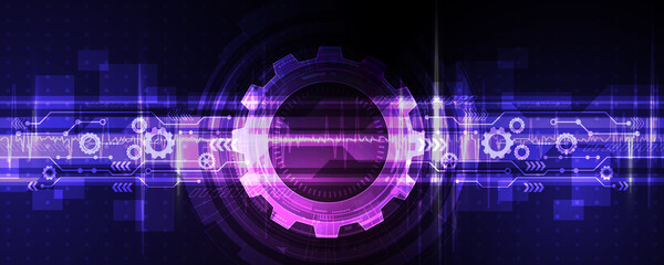 Obraz premium abstract background image network technology cog concept