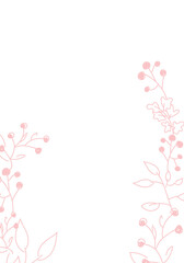 Fototapeta premium Vector. Merry Christmas and Happy New Year floral background, copy space for your text. Rustic vertical frame template for Christmas cards, wedding invitations, party invitation. Hand-drawn sketch.