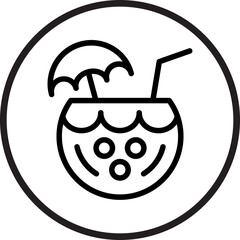 Coconut Drink Icon Style