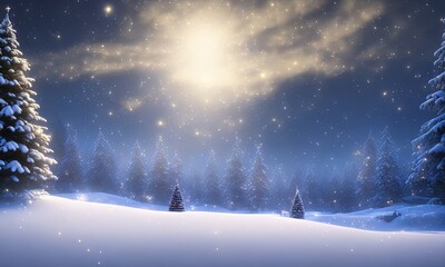 christmas tree in the snow