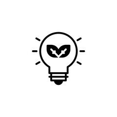 green energy bulb icon