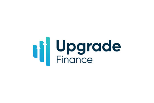 Upgrade finance up negative space logo icon