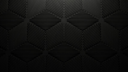 Dark Black Striped Background (3D Illustration)