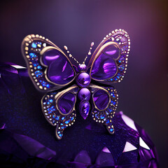 purple butterfly crystal, decoration, jewellery