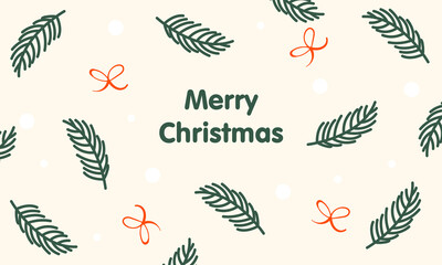 Christmas cards with Christmas tree, wreath, christmas elements. Vector illustrations