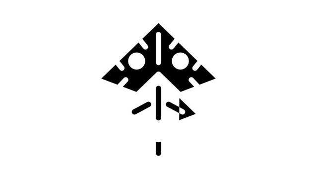 japanese kite glyph icon animation