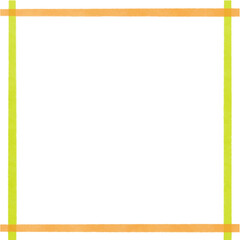 シンプルでかわいい水彩風正方形フレーム素材