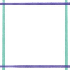 シンプルでかわいい水彩風正方形フレーム素材