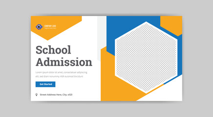 School admission thumbnail banner template design 