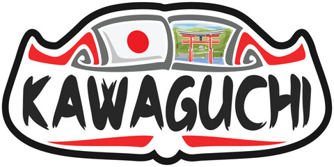 Kawaguchi Japan Flag Travel Souvenir Sticker Skyline Landmark Logo Badge Stamp Seal Emblem SVG EPS