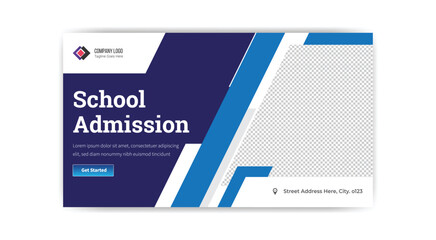 School admission thumbnail banner template design 