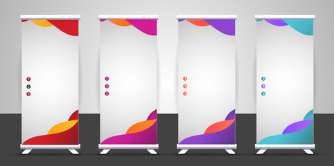 Roll up banner design template, banner, stand, pull up design, modern vector.