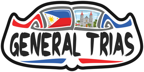 General Trias Philippines Flag Travel Souvenir Sticker Skyline Landmark Logo Badge Stamp Seal Emblem