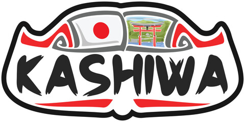 Kashiwa Japan Flag Travel Souvenir Sticker Skyline Landmark Logo Badge Stamp Seal Emblem SVG EPS