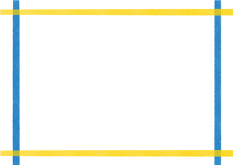 シンプルでかわいい水彩風長方形フレーム素材