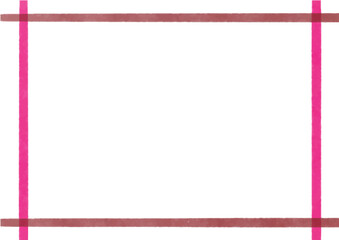 シンプルでかわいい水彩風長方形フレーム素材