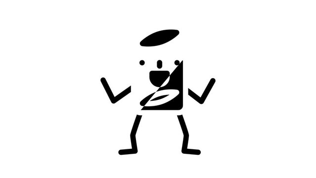 apple strudel dessert character glyph icon animation