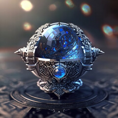 blue earth globe planet crystal, decoration, jewellery
