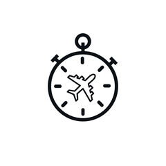 airplane departure time. transportation concept on white background.
