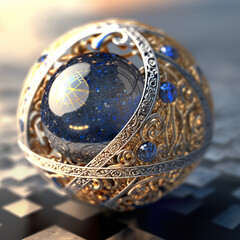 blue earth globe planet crystal, decoration, jewellery