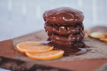 cookies dipped in chocolat with orange