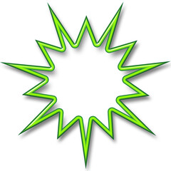 Green Neon Sign Star Shaped Light | 80's | Retro | Disco