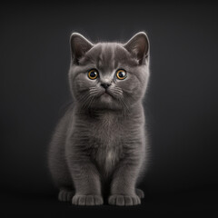 closeup portrait of a british shorthair kitten
