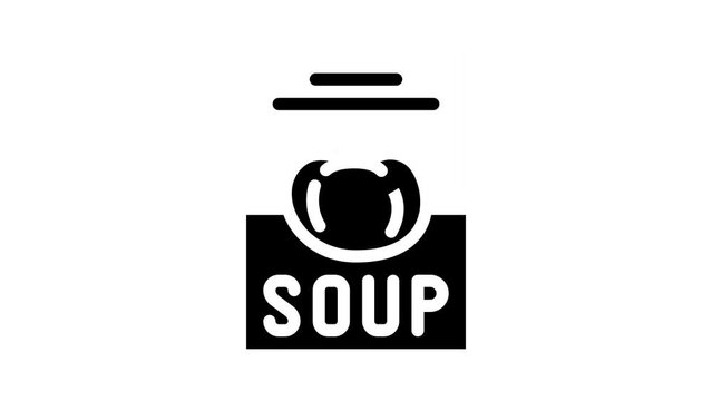 soup tomato package glyph icon animation