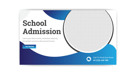 School admission YouTube thumbnail template design 