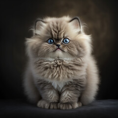 closeup portrait of a himalayan kitten