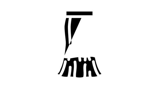 mermaid fishtail skirt glyph icon animation