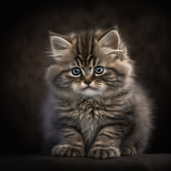 Fototapeta na wymiar closeup portrait of a ragamuffin kitten