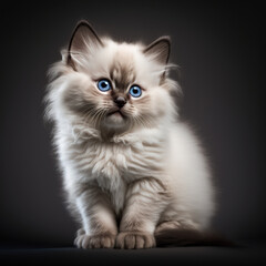 closeup portrait of aragdoll kitten