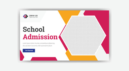 School admission YouTube thumbnail template design 