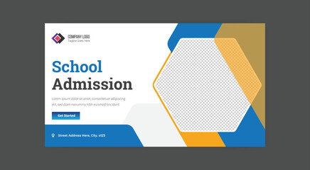 School admission YouTube thumbnail template design 