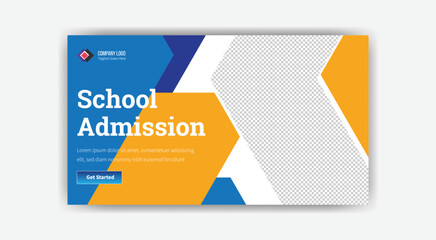 School admission YouTube thumbnail template design 