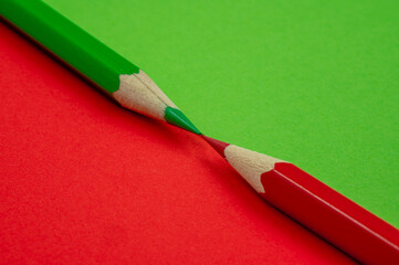 red and green pencils
