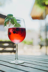 Fresh cocktail with berries