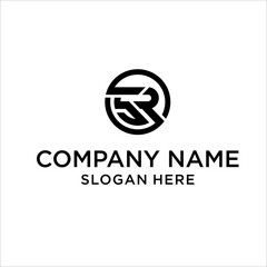 simple initial SR letter vector logo design idea