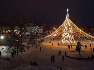 christmas tree at night