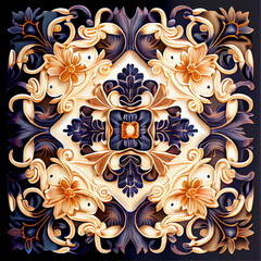 traditional azulejo typical artisanal tile in Spain and Portugal