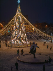 christmas tree at night