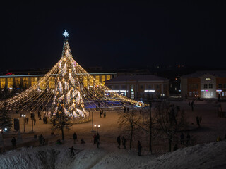 christmas tree at night