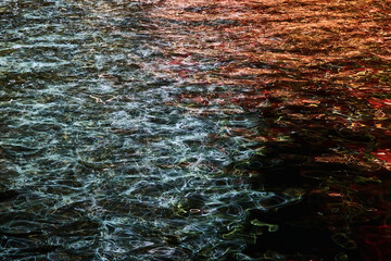 Abstract blurry waves of water with light reflecting